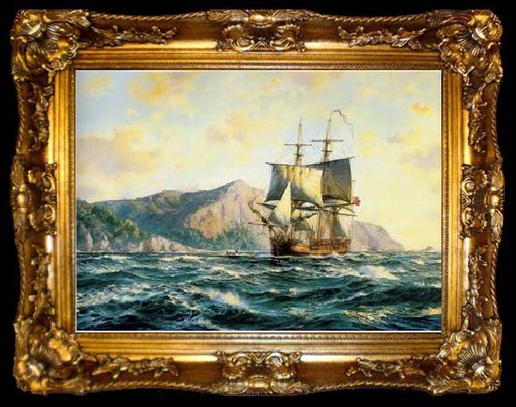 framed  unknow artist Seascape, boats, ships and warships. 47, ta009-2